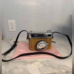 Kate Spade Rose Wicker Camera crossbody Bag